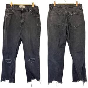 Abercrombie & Fitch Distressed Straight Ultra High Rise Jeans Size 28 SHORT